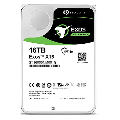 Seagate ST16000NM001G Exos X16 - Disco duro interno de 3,5" Enterprise HDD, SATA 3.0 (6GB/S), 7200 rpm, 256 MB de caché, 4,16 ms, OEM