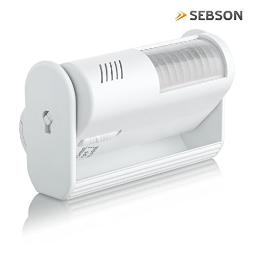 SEBSON Sensor Movimiento con alarma y con sonido para tiendas, Alarma timbre, Alimentado por Batería, Alarma de Seguridad