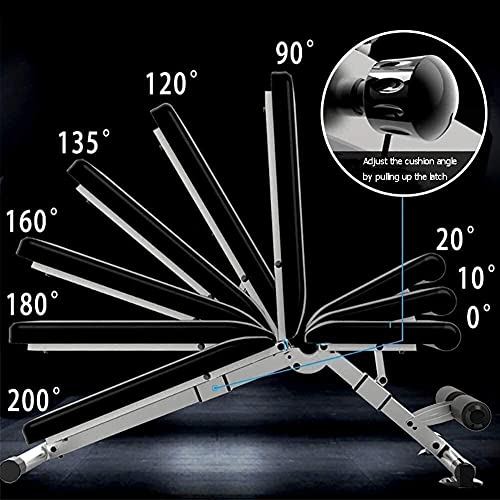Seguridad Cómodo Banco Ajustable, Bancos Inclinados Para Abdominales Con Mosca Plana Prensa De Pesas Bancos De Pesas Máquina De Ejercicios, Press De Banca Plegable, Soporte De Carga 300 Kg, Para El H