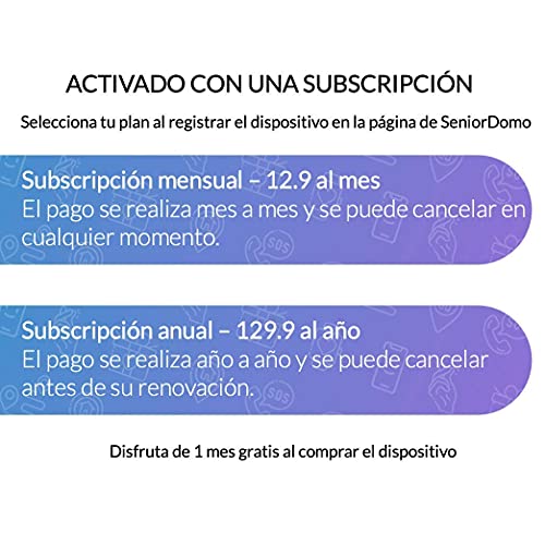 SeniorDomo Protect - Reloj localizador GPS, detección caídas y botón de Ayuda SOS Personas Mayores/Alzheimer (Negro)