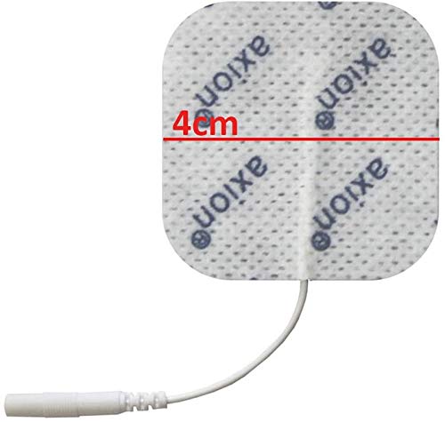 Set de 4 electrodos cuadrados de axion | Parches adhesivos de 4 x 4 cm para su electroestimulador TENS y EMS | Almohadillas para tens y ems autoadhesivas