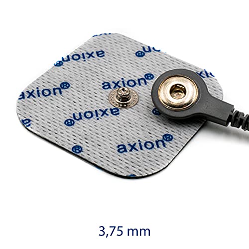 Set de 80 electrodos TENS EMS de 10x5 cm axion | Compatible con electroestimulador compex con conexión a botón o snap de 3,75mm | Parches para compex