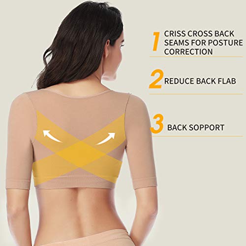 SHAPERIN Mujeres Adelgazamiento Faja Reductora de Brazos Post Levantamiento de Brazos Mangas de compresión Corporal Corrector de Postura Chaleco Shapewear