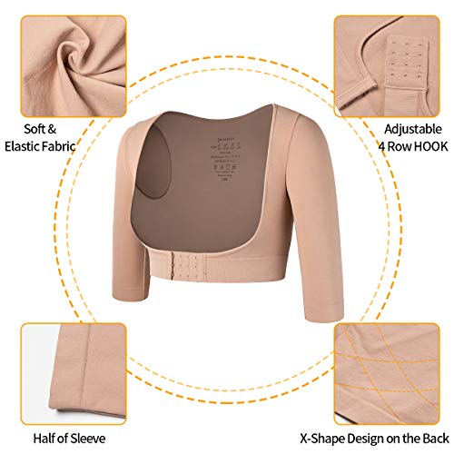 SHAPERIN Mujeres Adelgazamiento Faja Reductora de Brazos Post Levantamiento de Brazos Mangas de compresión Corporal Corrector de Postura Chaleco Shapewear