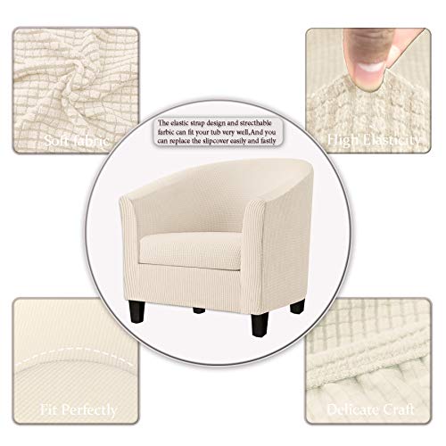 SHILV. HOME Fundas para Sillas De Bañera De 2 Piezas Funda para Muebles Jacquard Elástica/Protector para Sillón Funda Extraíble Lavable A Máquina (Beige)