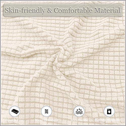 SHILV. HOME Fundas para Sillas De Bañera De 2 Piezas Funda para Muebles Jacquard Elástica/Protector para Sillón Funda Extraíble Lavable A Máquina (Beige)