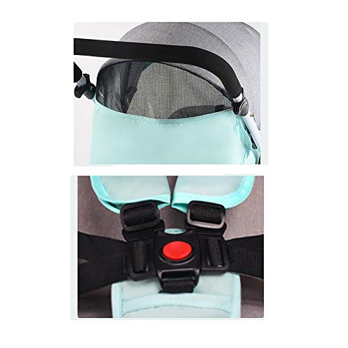 SHJMANST Seguridad Carrito de Bebé Plegable Anti Choque, Vista Alta Silla de Paseo Carro Infantil Cochecito Compacto Ligero Reclinarse Silla, Green