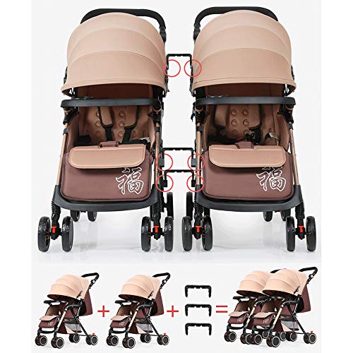 SHJMANST Seguridad Portátil Silla de Paseo, Calesa Plegable Cinturón de Seguridad de Cinco Puntos, Carrito de Bebé Plegable Anti Choque Vista Alta Carro Infantil Silla, Brown