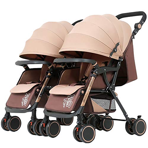 SHJMANST Seguridad Portátil Silla de Paseo, Calesa Plegable Cinturón de Seguridad de Cinco Puntos, Carrito de Bebé Plegable Anti Choque Vista Alta Carro Infantil Silla, Brown