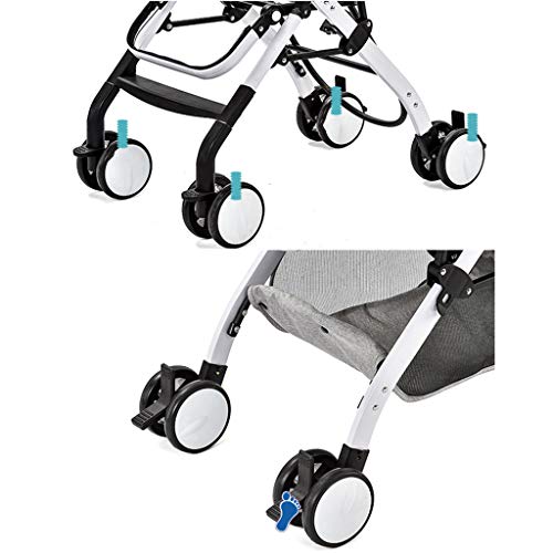 SHJMANST Seguridad Silla de Paseo, Resistente a Los Golpes Cochecito Calesa Plegable, Portátil Paisaje Alto Carrito de Bebe Puede Sentarse Mentir Silla, Gray