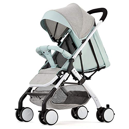 SHJMANST Seguridad Silla de Paseo, Resistente a Los Golpes Cochecito Calesa Plegable, Portátil Paisaje Alto Carrito de Bebe Puede Sentarse Mentir Silla, Gray