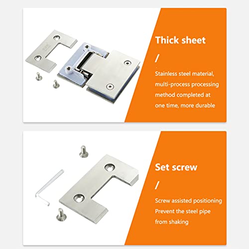 SHOUCAN Gabinete De Vitrina Abrazadera De Gabinete De Alta Resistencia 304 De Acero Inoxidable Accesorios De Ducha De 180 Grados Bisagra De Clip De Puerta De Vidrio De 90 Grados,201 180°