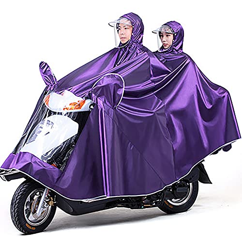 SHUAIGE Manto Motor Scooter Universal Silla De Ruedas Impermeable Lluvia Poncho Scooter Capa Capa Accesorios Piezas Chaqueta Ligera con Capucha Reutilizable Doble(Size:5XL,Color:púrpura)