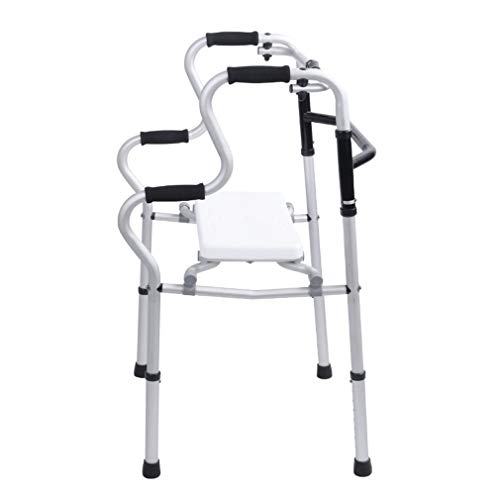 Silla de Ducha para baño con Asiento Acolchado, Andador de Aluminio Ligero Plegable para Adultos Mayores bariátricos, Marco Zimmer para Caminar, Soporte Antideslizante, Altura Ajustable