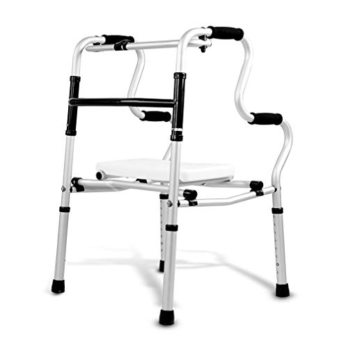 Silla de Ducha para baño con Asiento Acolchado, Andador de Aluminio Ligero Plegable para Adultos Mayores bariátricos, Marco Zimmer para Caminar, Soporte Antideslizante, Altura Ajustable