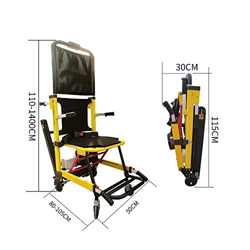 Silla de ruedas eléctrica para subir escaleras con orugas - MJBrand Silla plegable para evacuar escaleras con pilas Ayuda móvil para la movilidad para ancianos discapacitados Escalar y subir escaleras