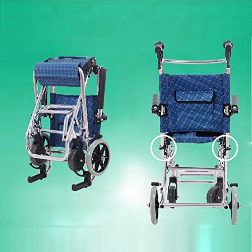 Silla de Ruedas portátil Old Man Scooter Silla de Ruedas Plegable Avión Silla de Ruedas Carrito de la Compra Puede soportar 100 kg Adecuado para Personas con Movilidad Reducida gku Beautiful Home