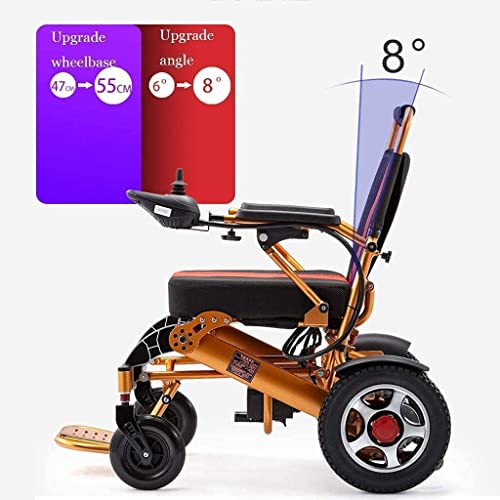 Silla De Ruedas Silla Ruedas Eléctrica Plegable Silla Ruedas Ligera Scooter Eléctrico Todo Terreno Silla Eléctrica De Motor Dual para Todas Las Edades Paraplejia Discapacitada