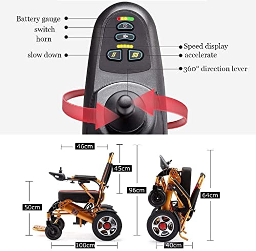 Silla De Ruedas Silla Ruedas Eléctrica Plegable Silla Ruedas Ligera Scooter Eléctrico Todo Terreno Silla Eléctrica De Motor Dual para Todas Las Edades Paraplejia Discapacitada