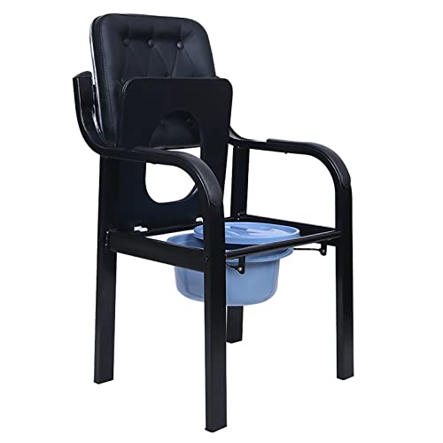 Silla WC Portátil De Acero Con Inodoro,Asiento Ergonómico Ancho Y Apoyabrazos Acolchado,Alternativa De Inodoro Conveniente Y Más Segura,Silla De Ducha Antideslizante,Capacidad De Peso De 661 Lb