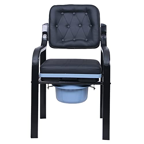 Silla WC Portátil De Acero Con Inodoro,Asiento Ergonómico Ancho Y Apoyabrazos Acolchado,Alternativa De Inodoro Conveniente Y Más Segura,Silla De Ducha Antideslizante,Capacidad De Peso De 661 Lb