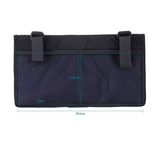 sillas de ruedas Bolsas andadores Silla Bolsillo Scooter eléctrico Bolsa transporte Bolso reposabrazos Organizador lateral Cubierta almacenamiento malla para Barandilla de la cama moto (Azul oscuro)