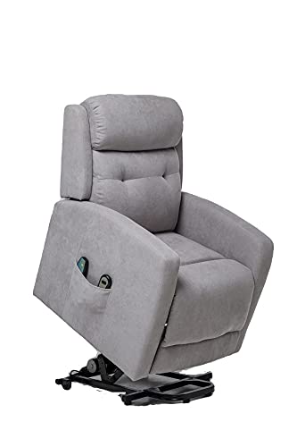 Sillón Relax y Masaje, Sillón Función Power Lift, Sillón reclinable con función Masaje Modelo Rondo SX AF80590S (Gris)