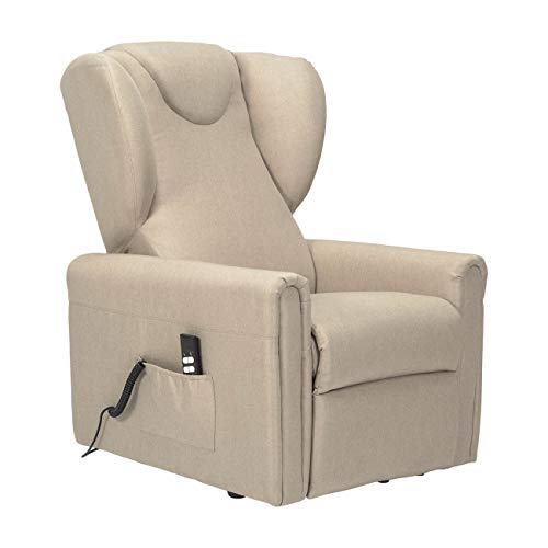 SIME - Sillón Relax con Levanta Personas Independiente Mancha inclinación Molly-2M-CS-TACAM cáñamo Tela removedor Personalizable Accesorios médicos CE