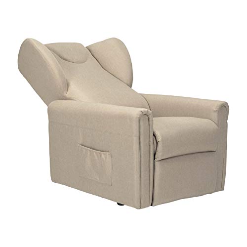 SIME - Sillón Relax con Levanta Personas Independiente Mancha inclinación Molly-2M-CS-TACAM cáñamo Tela removedor Personalizable Accesorios médicos CE