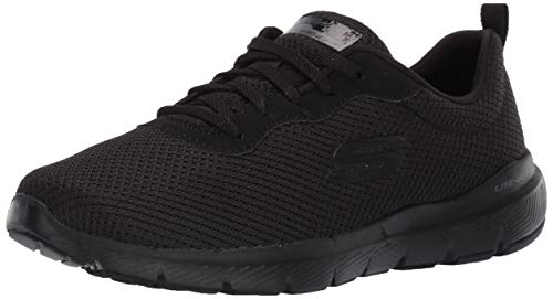 Skechers Flex Appeal 3.0-First Insight, Zapatillas Mujer, Negro (BBK Black Mesh/Trim), 40 EU