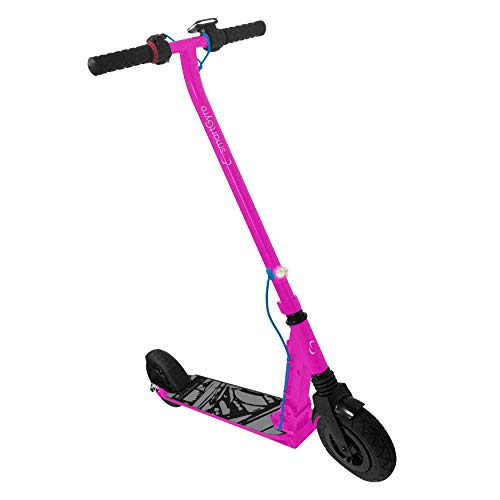 SmartGyro Xtreme XD Patín eléctrico para niños y jóvenes, ruedas 8", 3 velocidades, plegable, ligero, autonomía de 18 Km, batería de litio, freno eléctrico, Scooter, luces traseras, Rosa