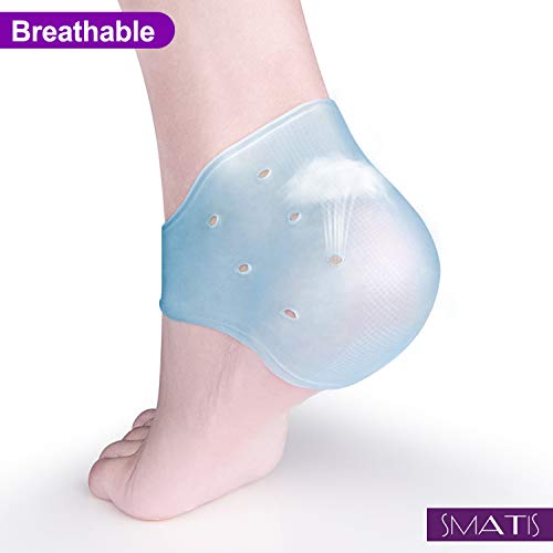 SMATIS - Protector de talón, almohadillas de gel para talón, para fascitis plantar, tendinitis de aquiles, espolones óseos, para aliviar el dolor, 2 unidades