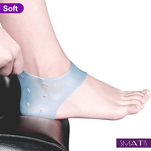 SMATIS - Protector de talón, almohadillas de gel para talón, para fascitis plantar, tendinitis de aquiles, espolones óseos, para aliviar el dolor, 2 unidades