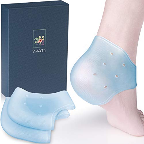 SMATIS - Protector de talón, almohadillas de gel para talón, para fascitis plantar, tendinitis de aquiles, espolones óseos, para aliviar el dolor, 2 unidades