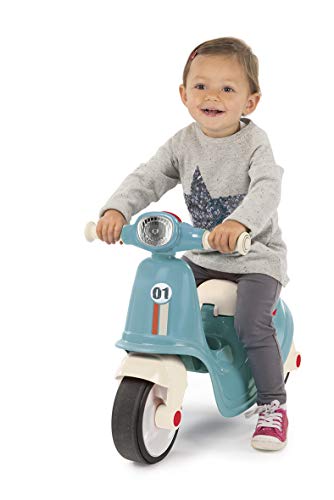 Smoby Moto Scooter Correpasillos Azul, Con Llave de Contacto Mecánica, Para Niños a Partir de 18 Meses, color (721006)