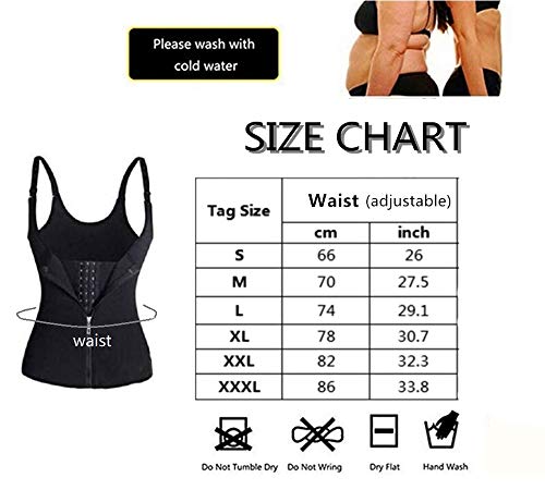 SOFIT Fajas Reductoras Corset Mujer Cincher Bustiers Corsé Adelgazantes Compresion para Entrenamiento Deporte Chaleco de Sudor (XL, Negro)