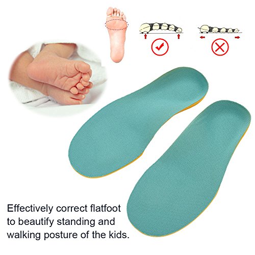 Sonew Las Plantillas ortopédicas para niños previenen el pie Plano, el pie Valgus, la pronación del pie, etc. Almohadillas de Zapato 3D a Prueba de choques Transpirables Insertos Niños Niñas(M)