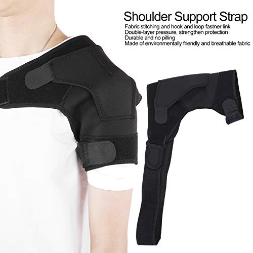 Soporte de hombro Protector de hombro cómodo para mujeres y hombres para reducir la incomodidad para la salud y la distensión muscular(Black left shoulder)