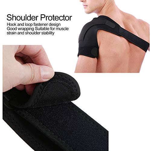 Soporte de hombro Protector de hombro cómodo para mujeres y hombres para reducir la incomodidad para la salud y la distensión muscular(Black left shoulder)