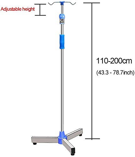 Soporte Porta Sueros Hospitalario Retráctil Portátil, Soporte De Goteo De Acero Inoxidable, Soporte IV para Hospital, Clínica, Hogar, Enfermería, Hospital de Mascotas, Hogar de Ancianos