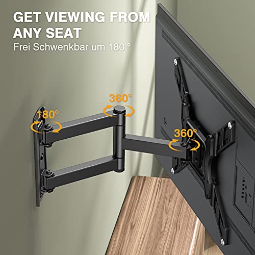 Soporte TV de Pared Articulado Inclinable y Giratorio para Pantallas de 26-55 Pulgadas, hasta 45 kg, MAX VESA 400x400mm