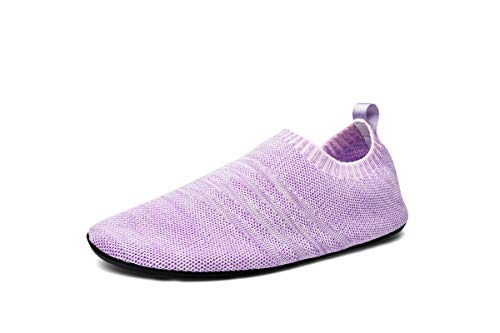 Sosenfer Pantuflas ligeras para hombre y mujer, antideslizantes, planas, para casa, morado, 46 EU