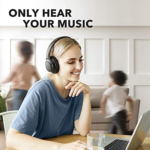 Soundcore Life Q20 Auriculares Inalámbricos Diadema con cancelación Activa de Ruido, Auriculares inalámbricos con Bluetooth, hasta 40H de Reproducción, Audio de Alta resolución, Almohadillas Suaves