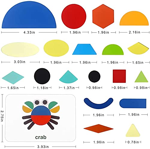 StillCool Tangram de Madera, Tangram Montessori de 160 Piezas, con 60 Tarjetas de diseño, Animales y Plantas, Cohetes, Juguetes educativos para niños Mayores de 2 años