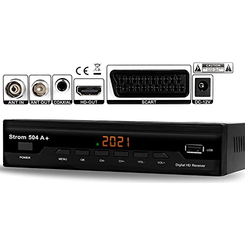 Strom 504 Decodificador Digital Terrestre – TDT / DVB T2 / Full HD / HDMI / Receptor TV / USB / H.265 HEVC / TDT Television / DVB-T2 / 4K