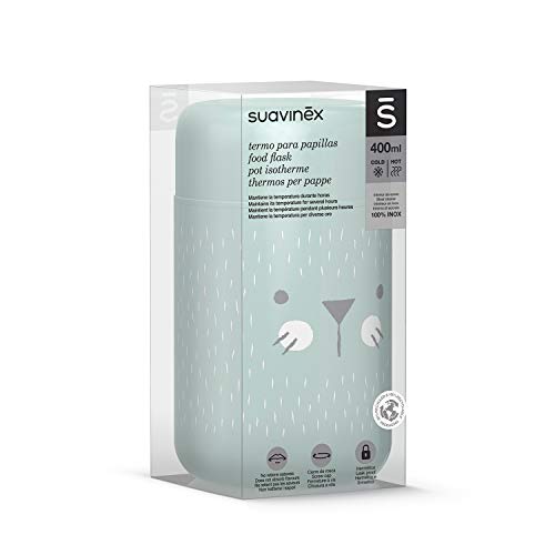 Suavinex - Termo Papillero Para Bebé Acero Inoxidable. Cierre Hermético, 400 ml Color Verde