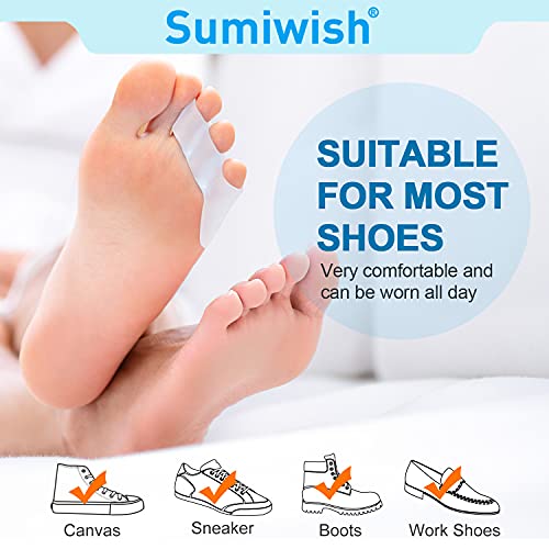 Sumiwish 10 separadores de dedos de silicona, separadores de dedos pequeños y protectores para dedos superpuestos, para aliviar la presión y el dolor de los dedos pequeños.