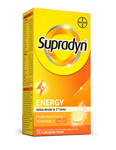 Supradyn Activo Multivitaminas para Todos con Vitaminas, Minerales y Coenzima Q10, Ayuda a Activar y Mantener tu Energía y Reducir el Cansancio, 30 Comprimidos Efervescentes