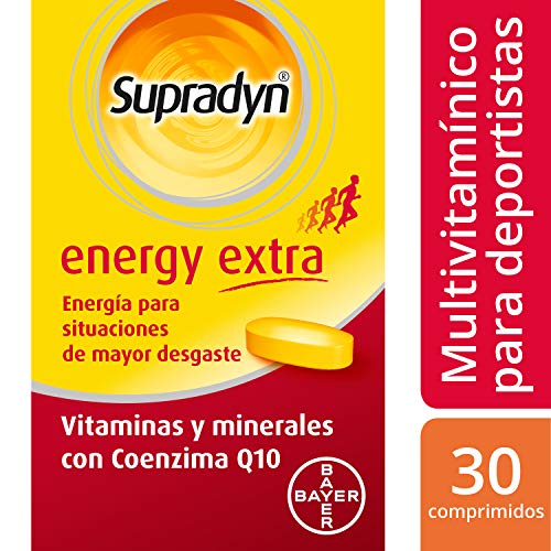 Supradyn Energy Extra Multivitaminas para Deportistas con Vitaminas, Minerales y Coenzima Q10, Ayuda a Activar y Mantener tu Energía y Vitalidad en Situaciones de Mayor Desgaste, 30 Comprimidos