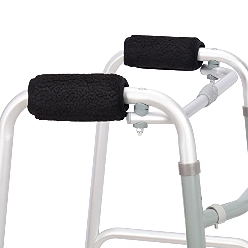 supregear Agarres Acolchados, 2 Packs Piel de Carnero Suaves Cómodas Almohadillas de Mano para Silla Walker Rollator Muleta Empuñaduras, Accesorio de Andador Transpirable Duradero Anti-Deslizante